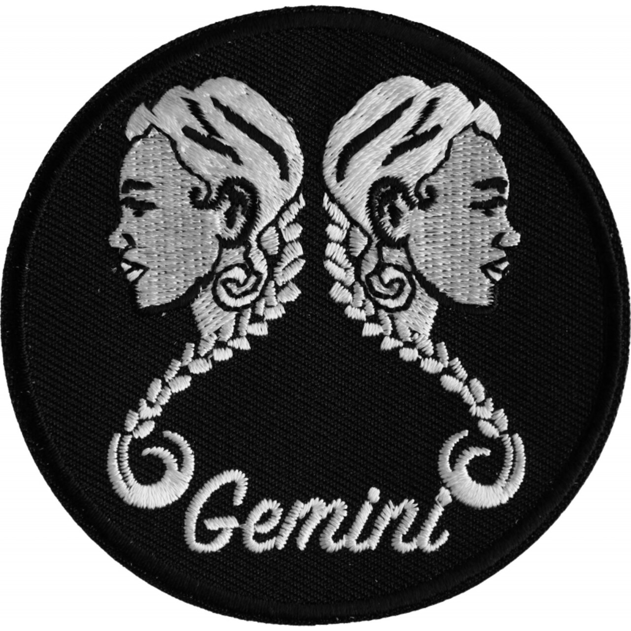 Patch, Embroidered Patch (Iron-On or Sew-On), Gemini Zodiac Sign Patch, 3" x 3"